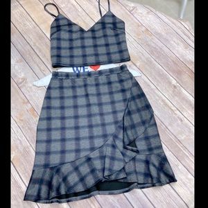 NWT! 2 piece plaid crop top & skirt set